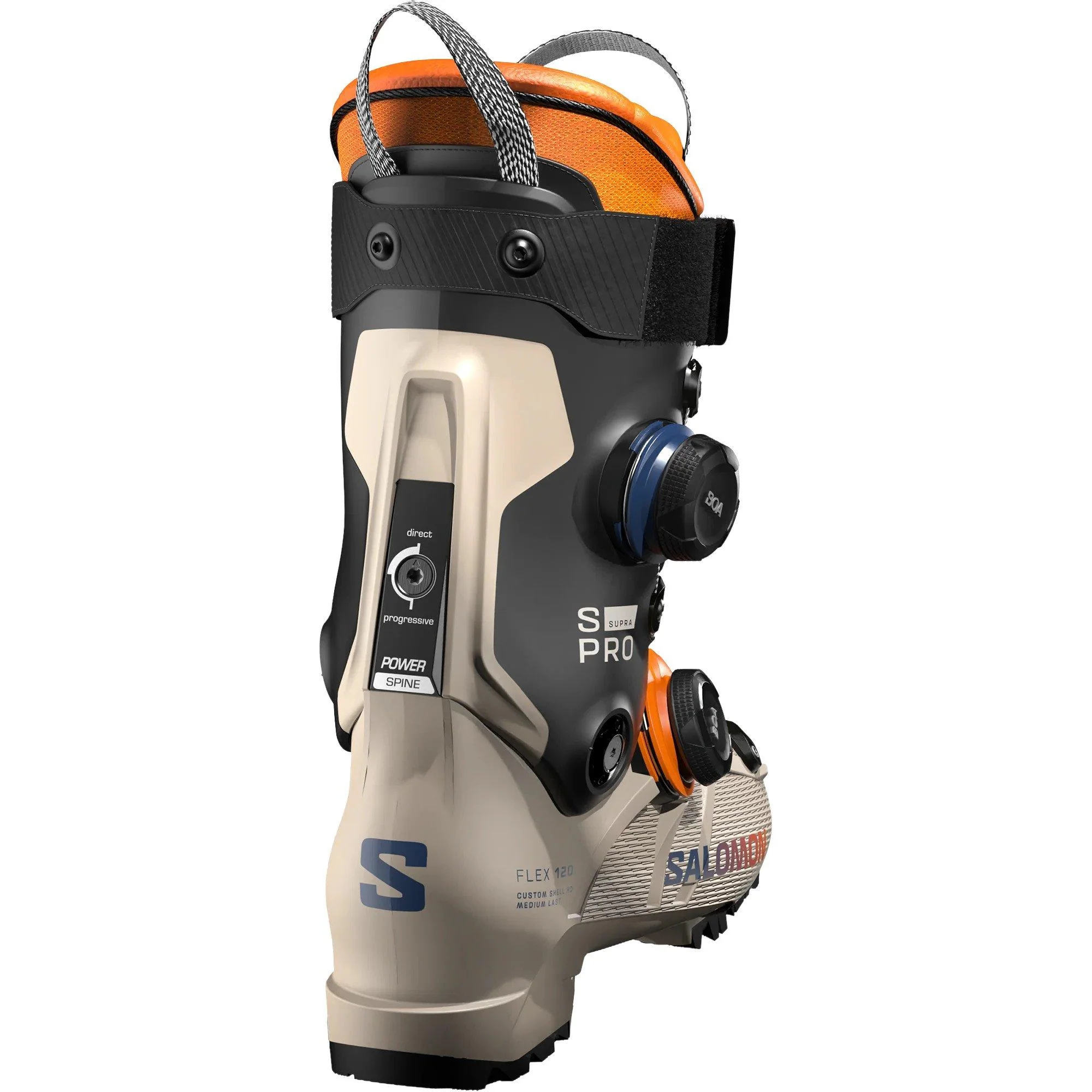 Men's S/Pro Supra Dual BOA 120 Ski Boot - Humus / Black / Orange - Image 3