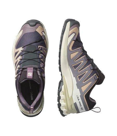 Women's XA Pro 3D V9 GORE-TEX Trail Running Shoes - Purple/ Beige - Image 2