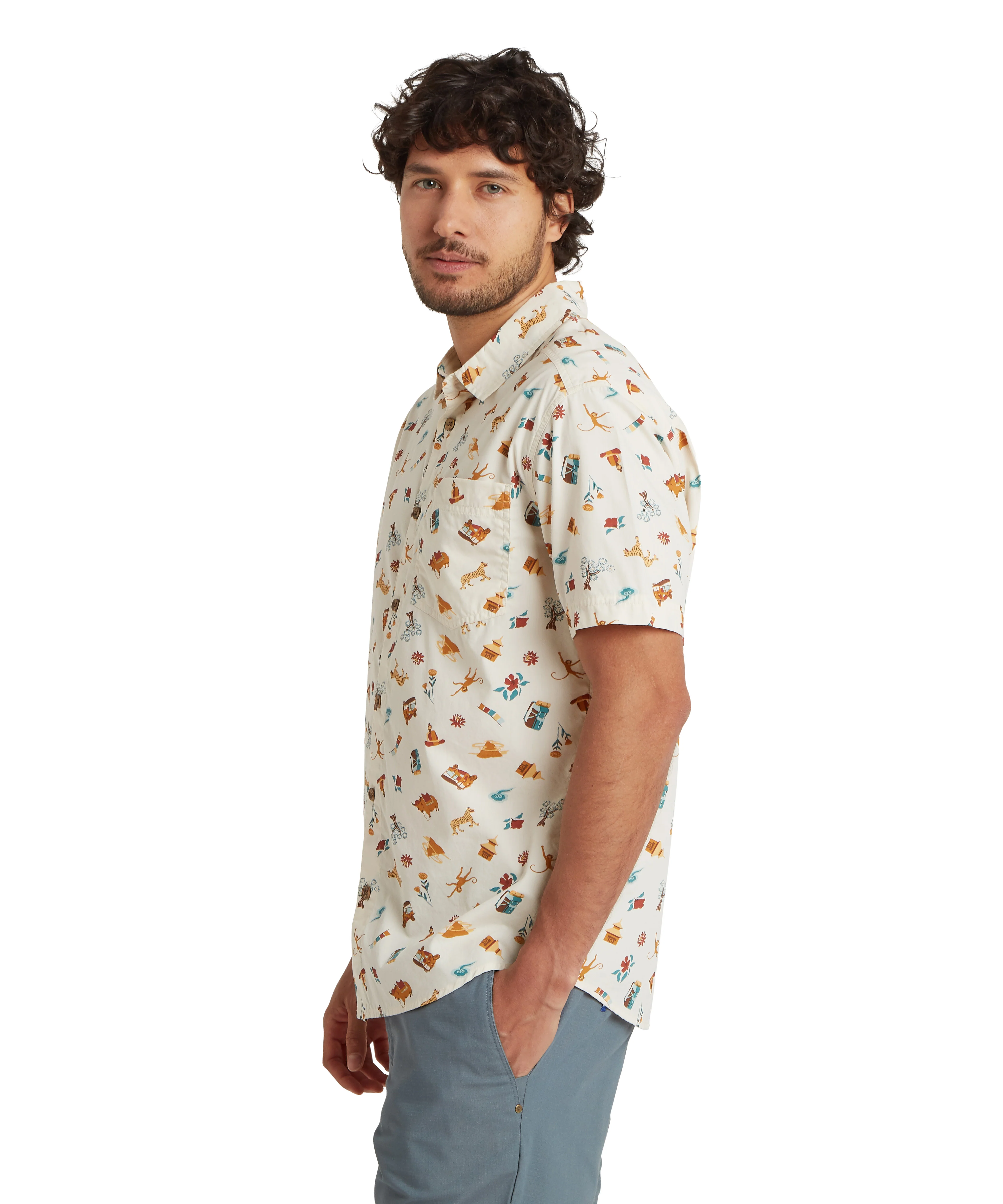 Men's Balun Short-Sleeve Shirt - Cream - Image 3