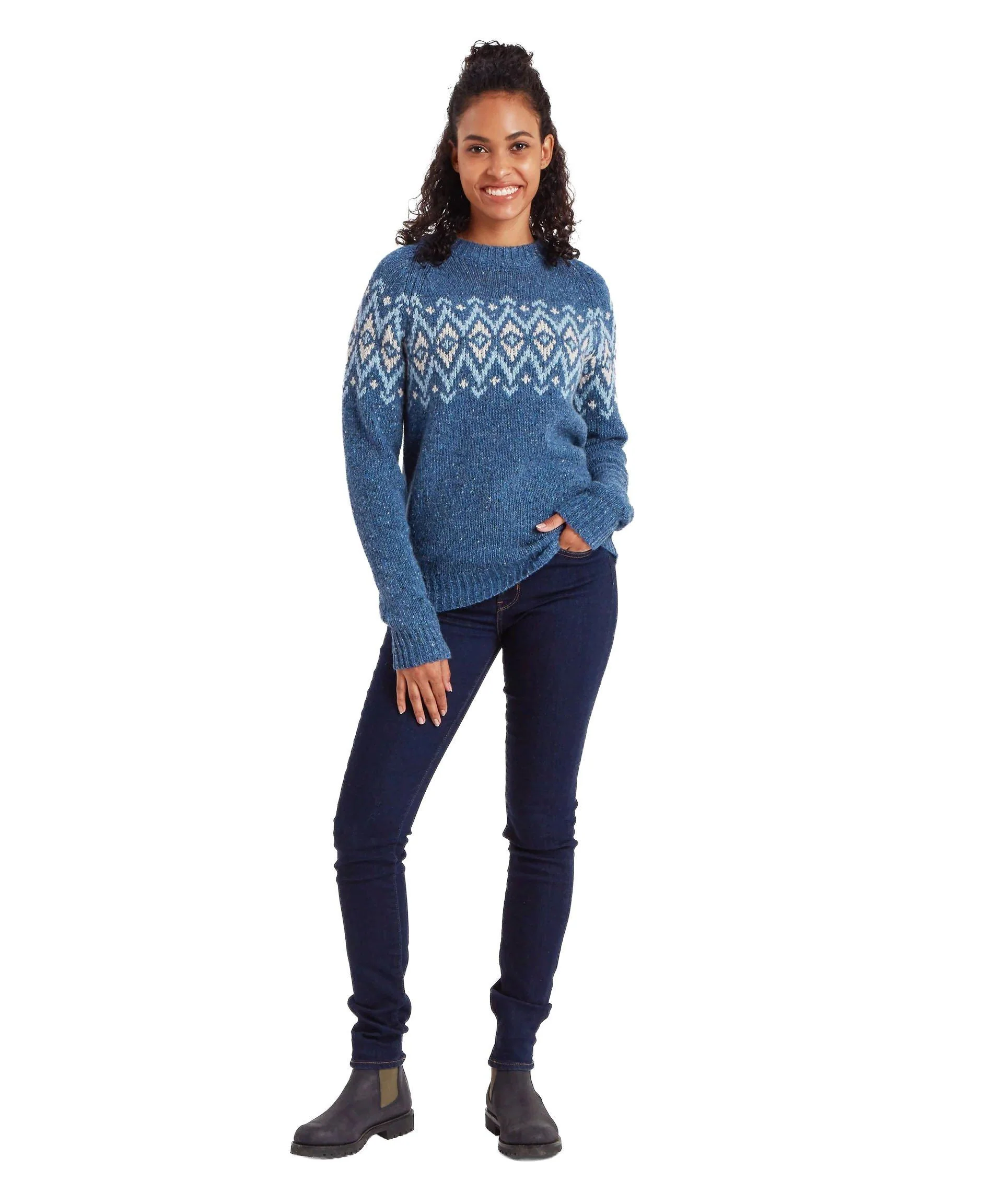 Women's Dumji Crew Sweater - Blue - Image 4