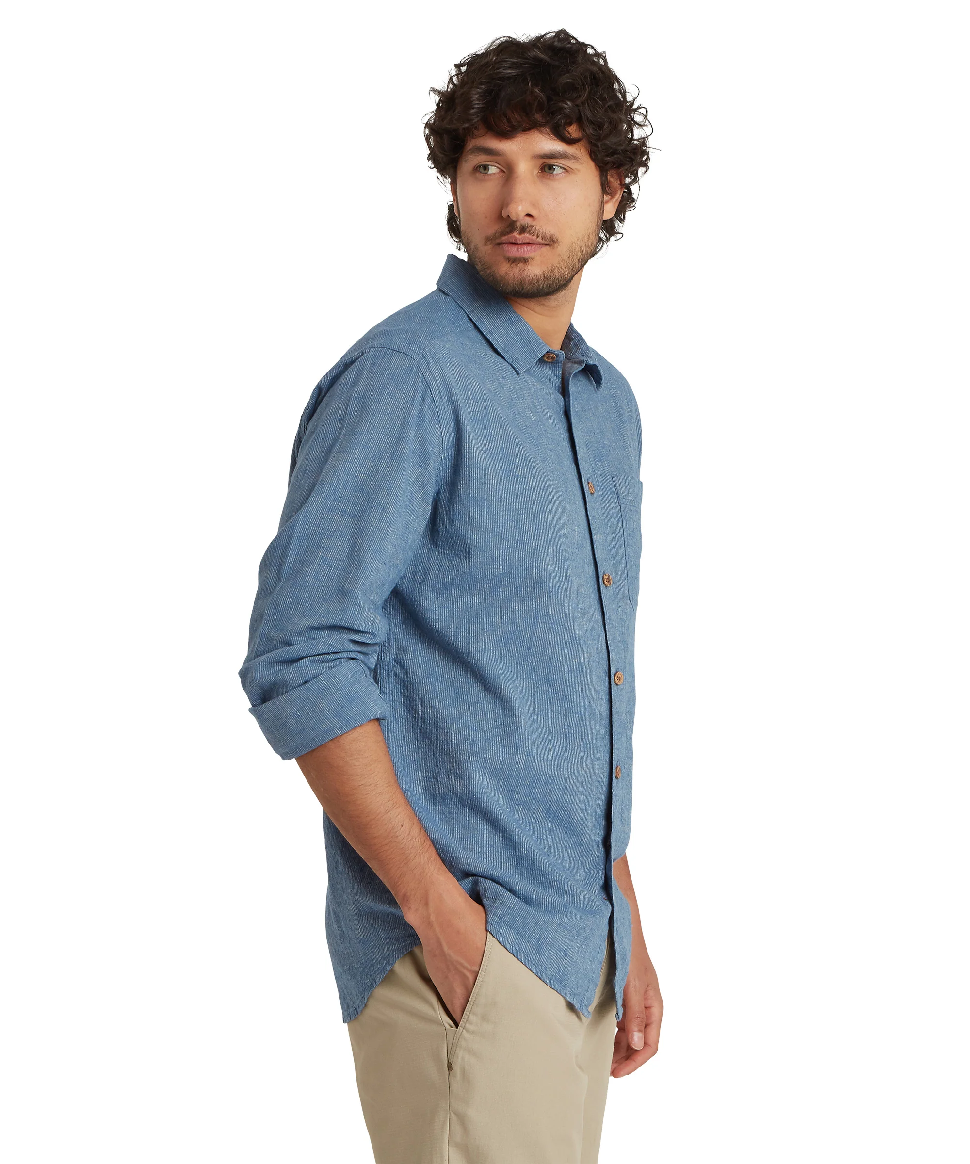 Men's Habba Long-Sleeve Shirt - Blue - Image 3