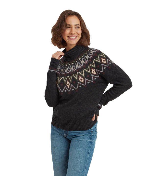 Women's Indu Mock Neck Jumper - Black - Image 2