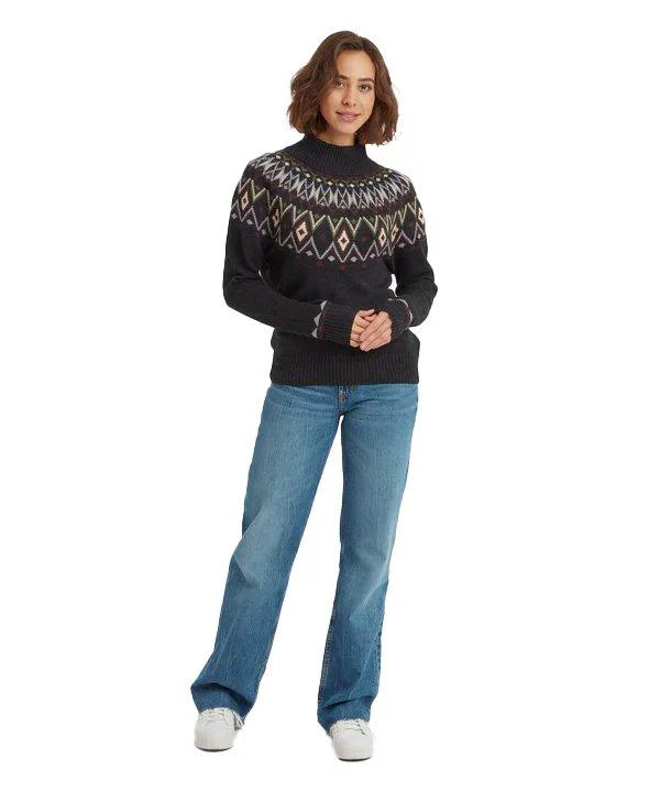 Women's Indu Mock Neck Jumper - Black - Image 3