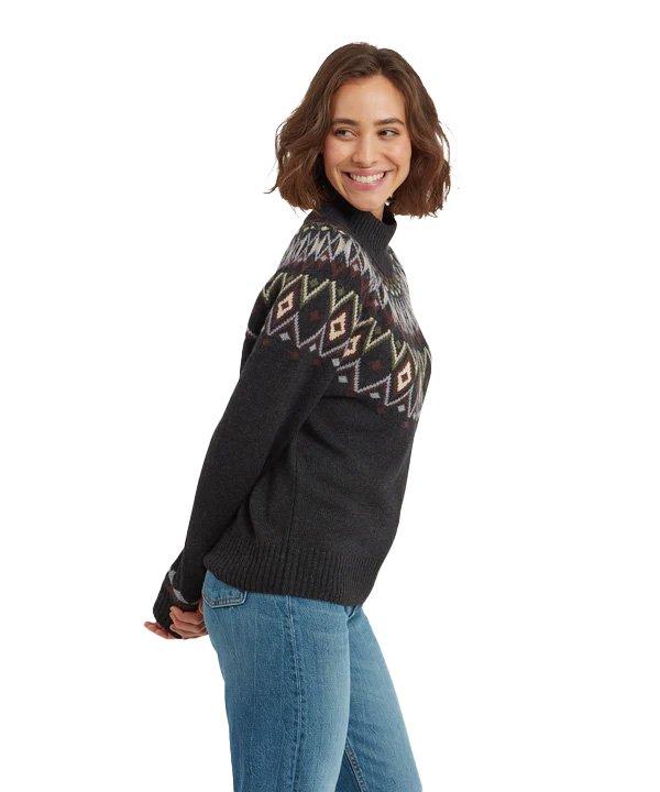 Women's Indu Mock Neck Jumper - Black - Image 4