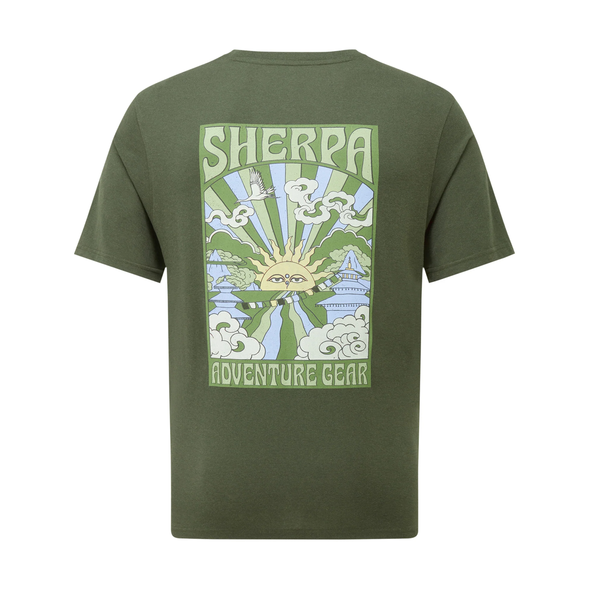 Men's Jutnu Psychedelic T-Shirt - Green - Image 2