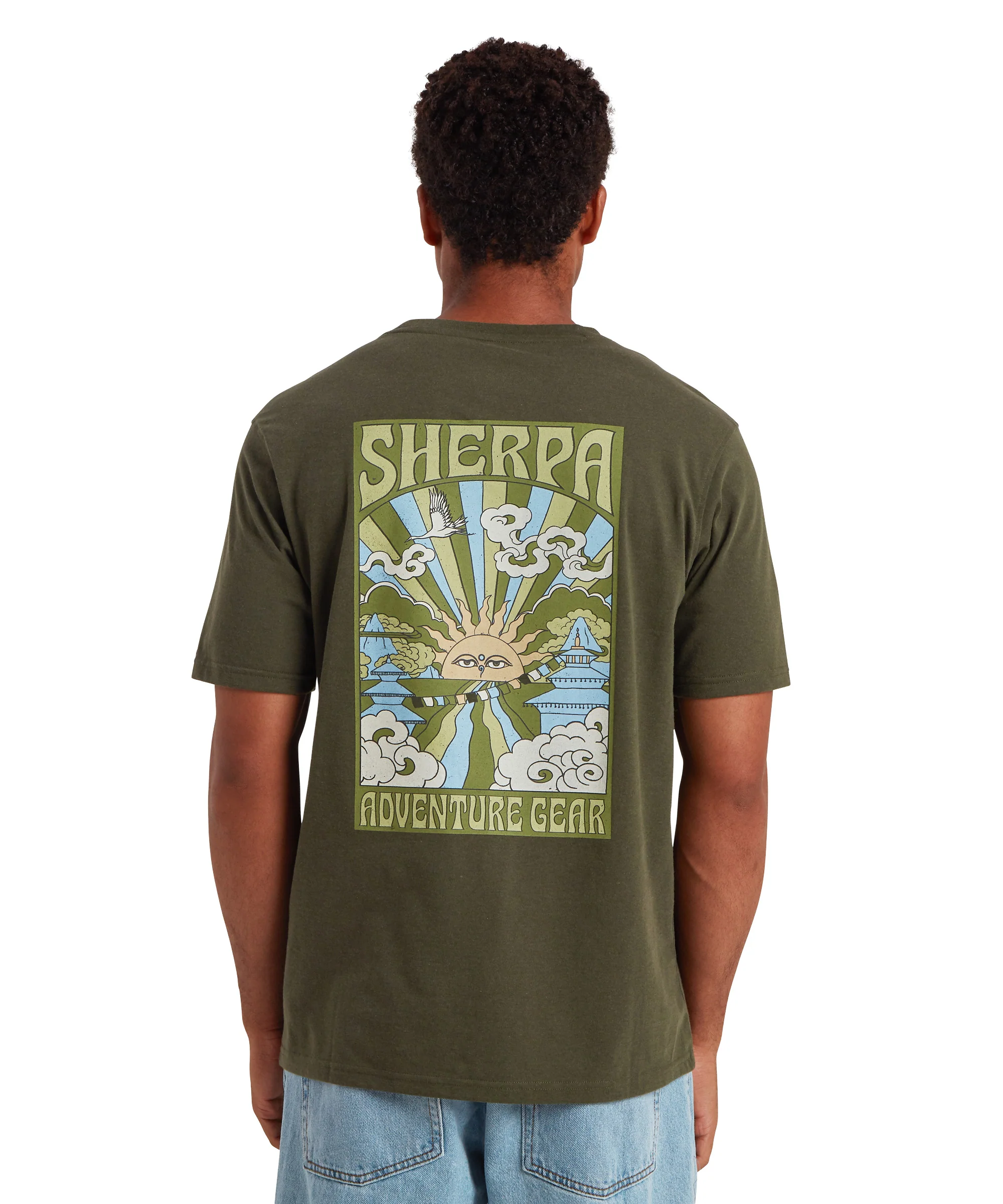 Men's Jutnu Psychedelic T-Shirt - Green - Image 5
