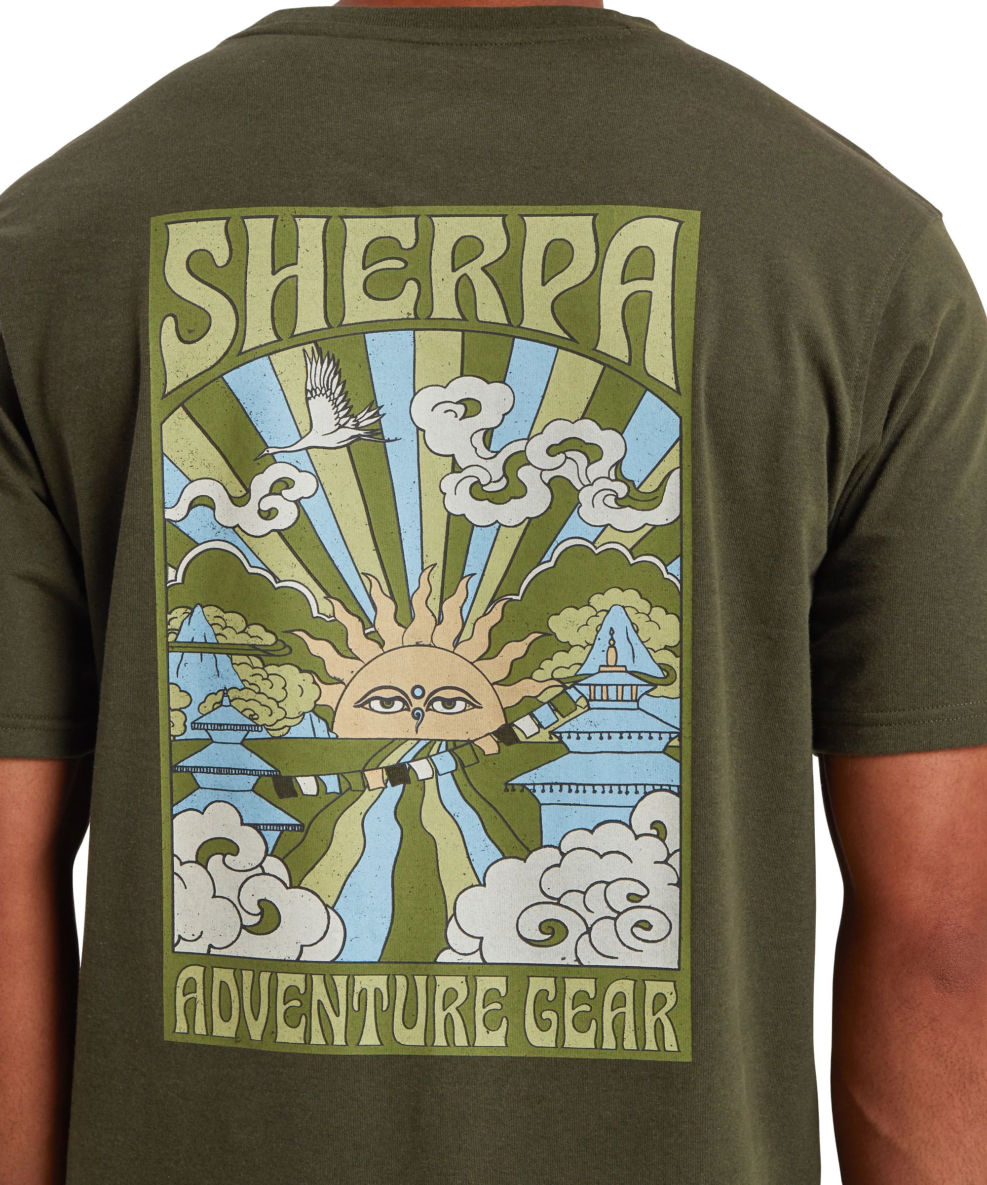 Men's Jutnu Psychedelic T-Shirt - Green - Image 7