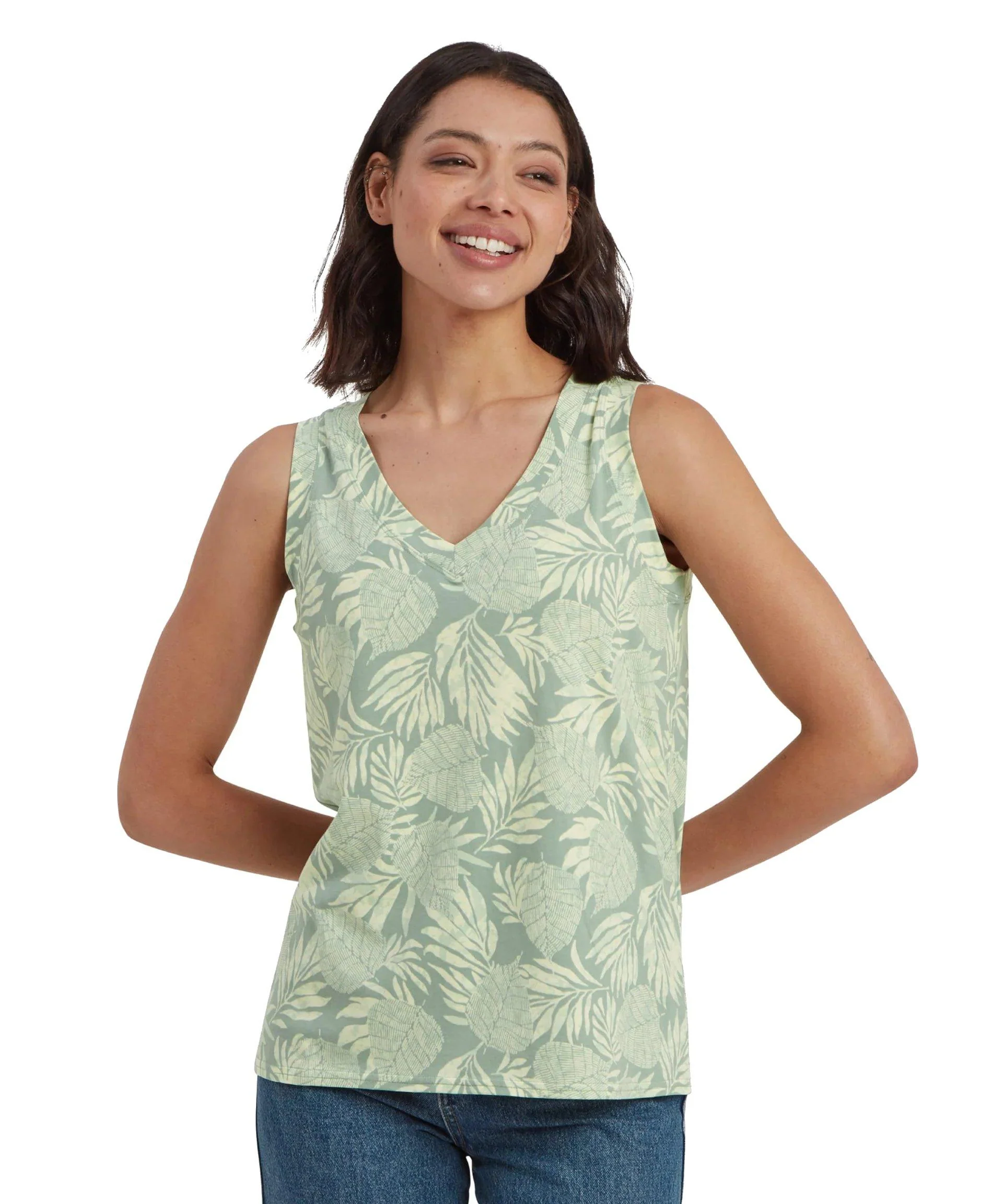 Women's Neha V-Neck Tank Top - Green - Image 2
