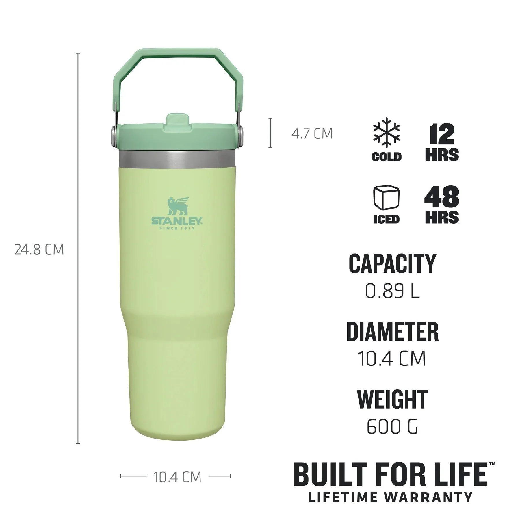 IceFlow Flip Straw Tumbler 0.89L - Citron - Image 3