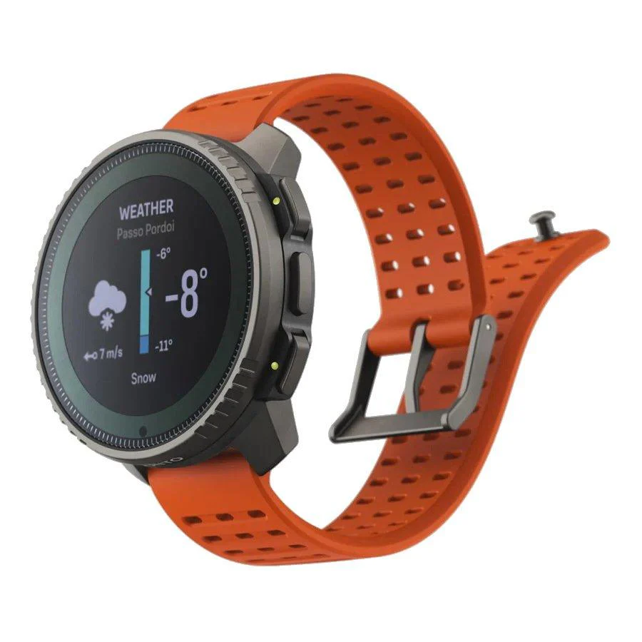 Vertical Titanium Solar Smartwatch - Orange - Image 3