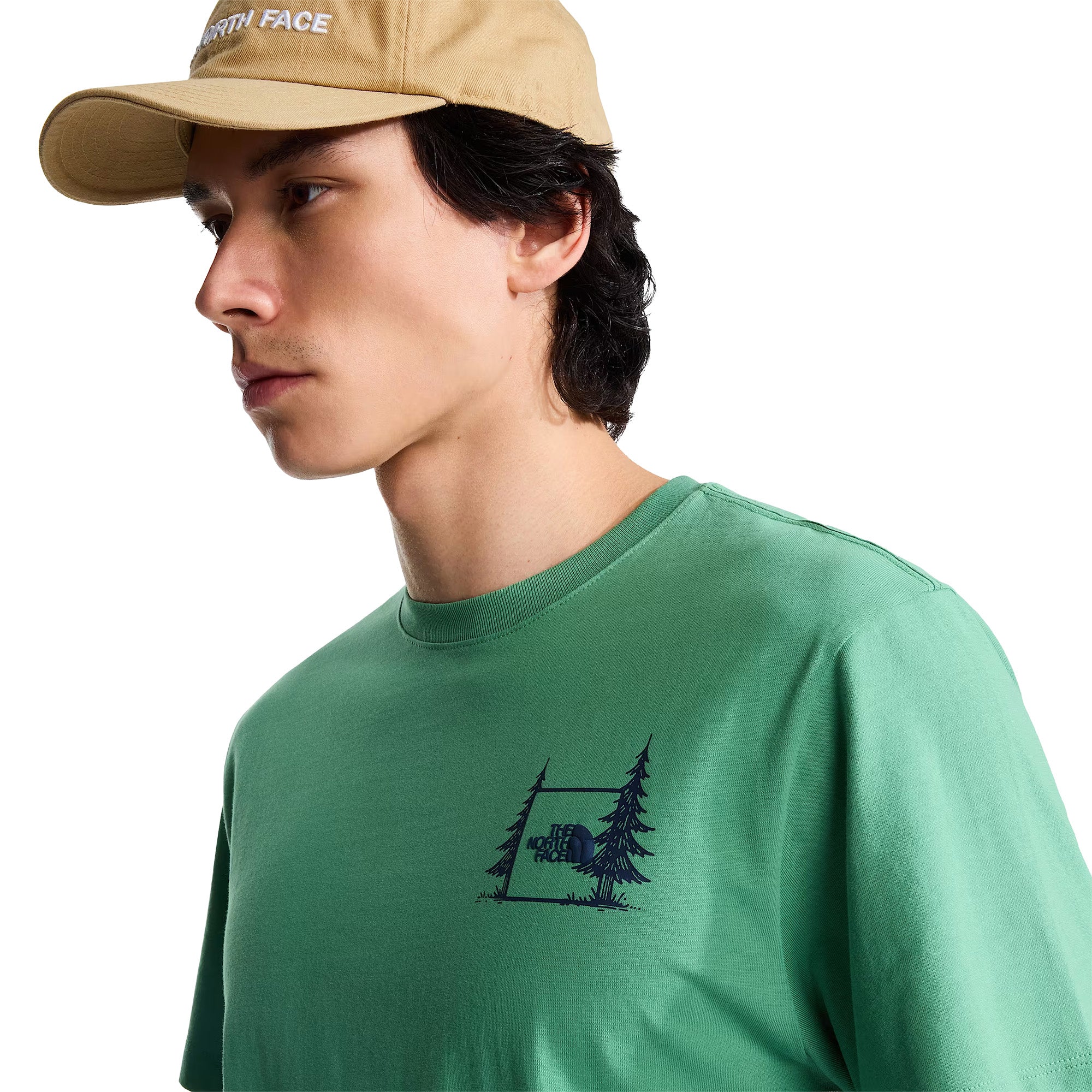 Men's Camping Relaxed Graphic T-Shirt - Green - Image 6