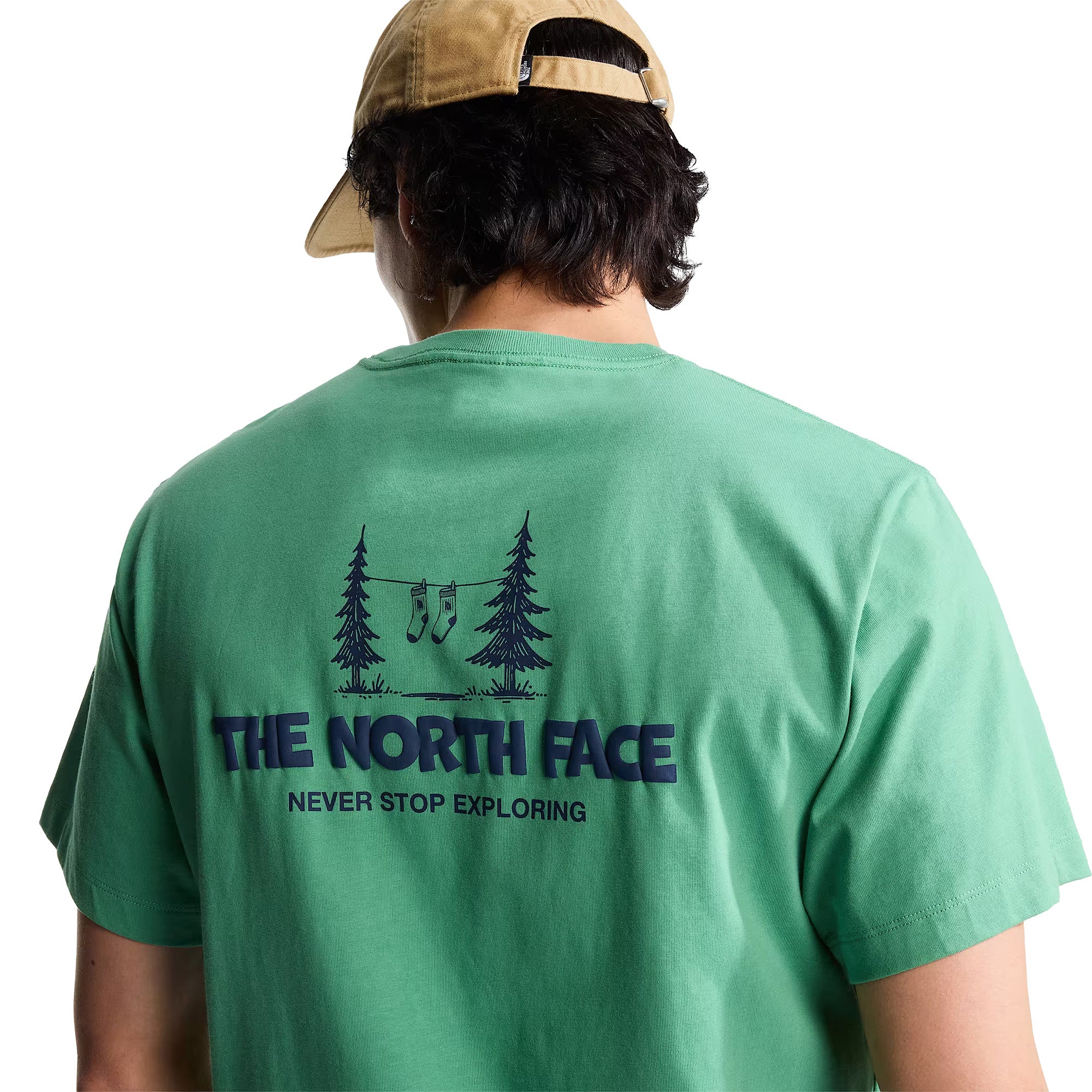 Men's Camping Relaxed Graphic T-Shirt - Green - Image 7
