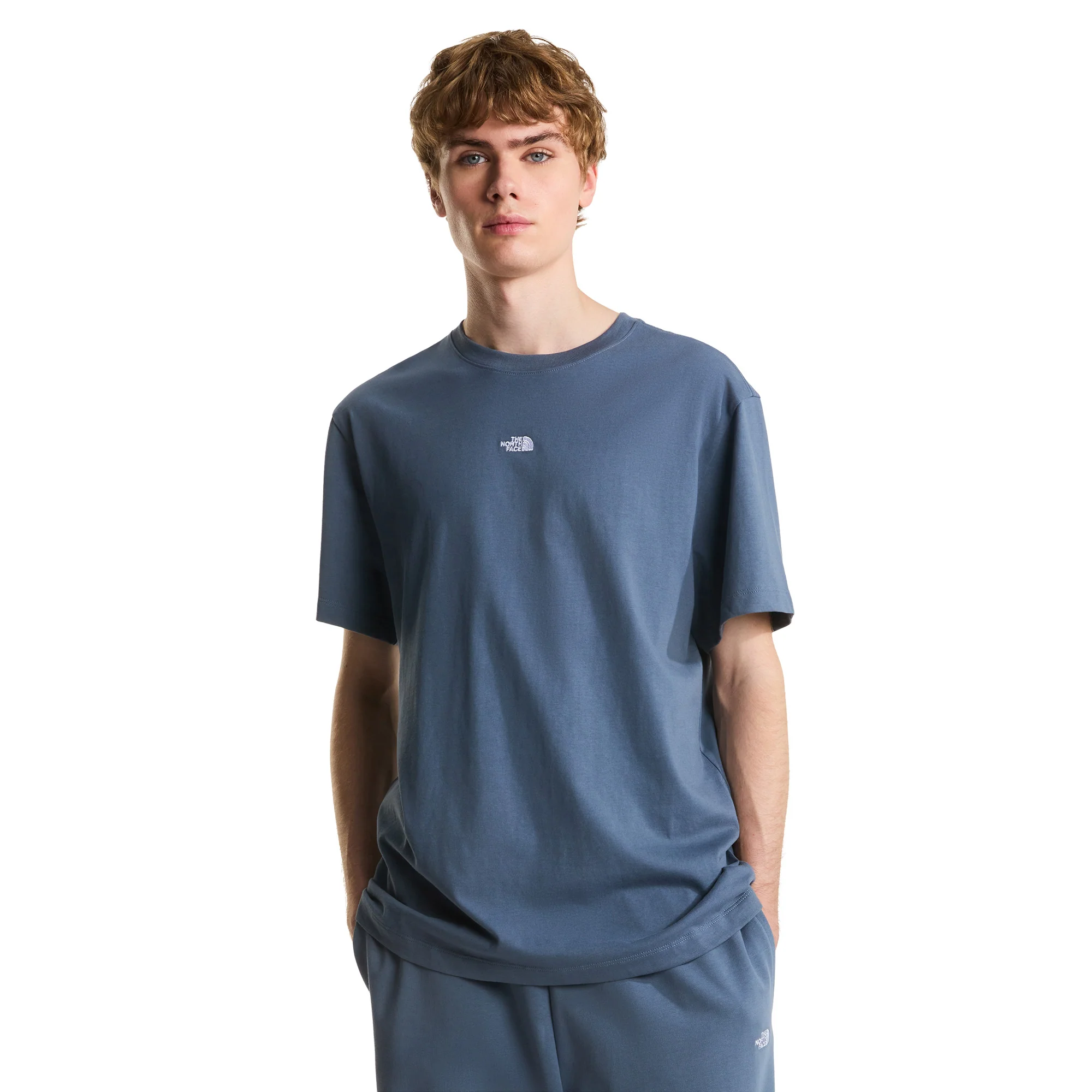 Men's Essential Centre Logo Relaxed T-Shirt - Grey - Image 3