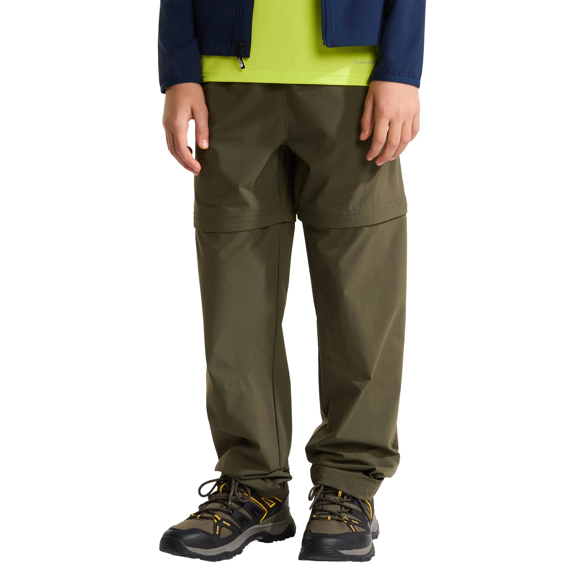 Teens' Lightweight Convertible Hiking Trousers - Green - Image 3