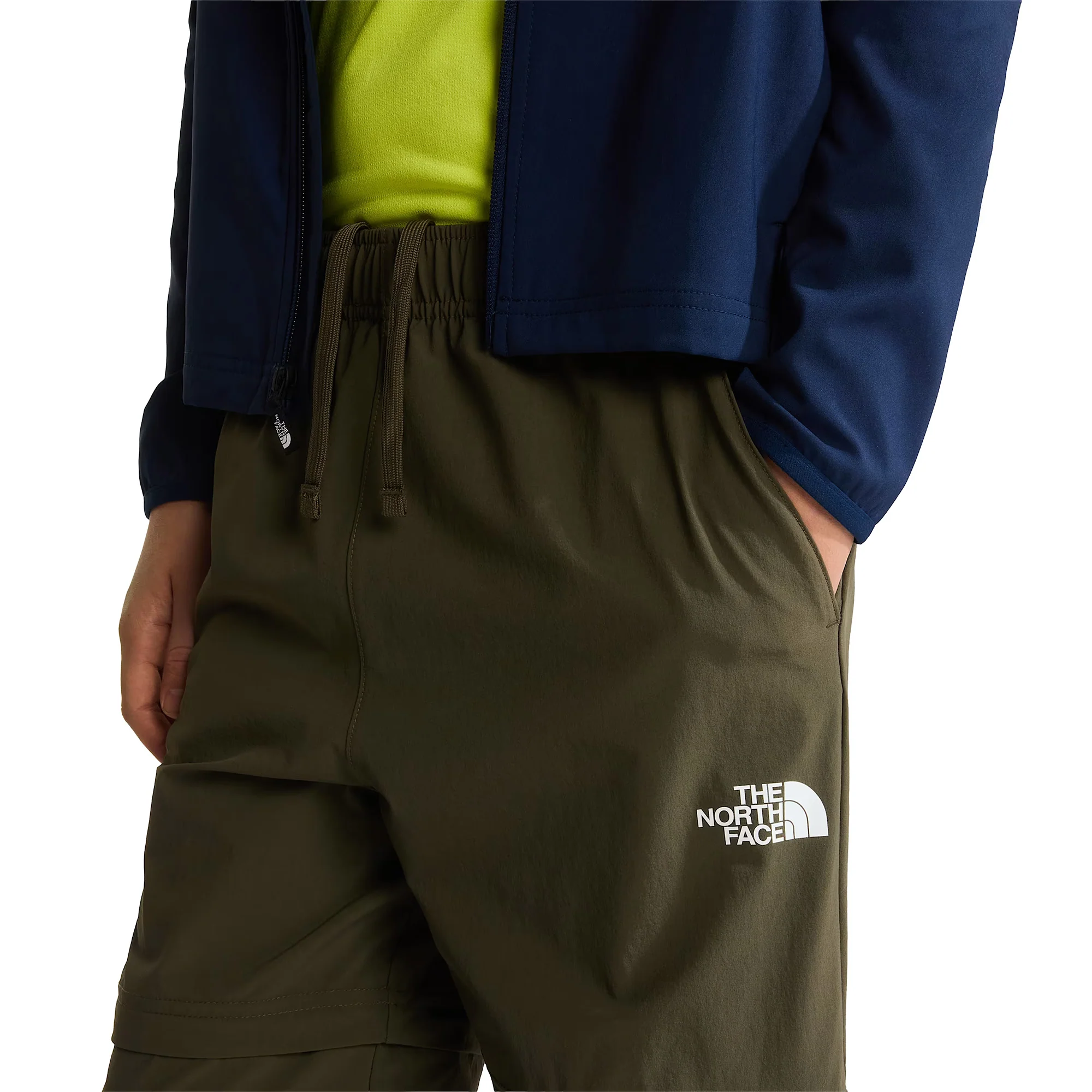 Teens' Lightweight Convertible Hiking Trousers - Green - Image 5