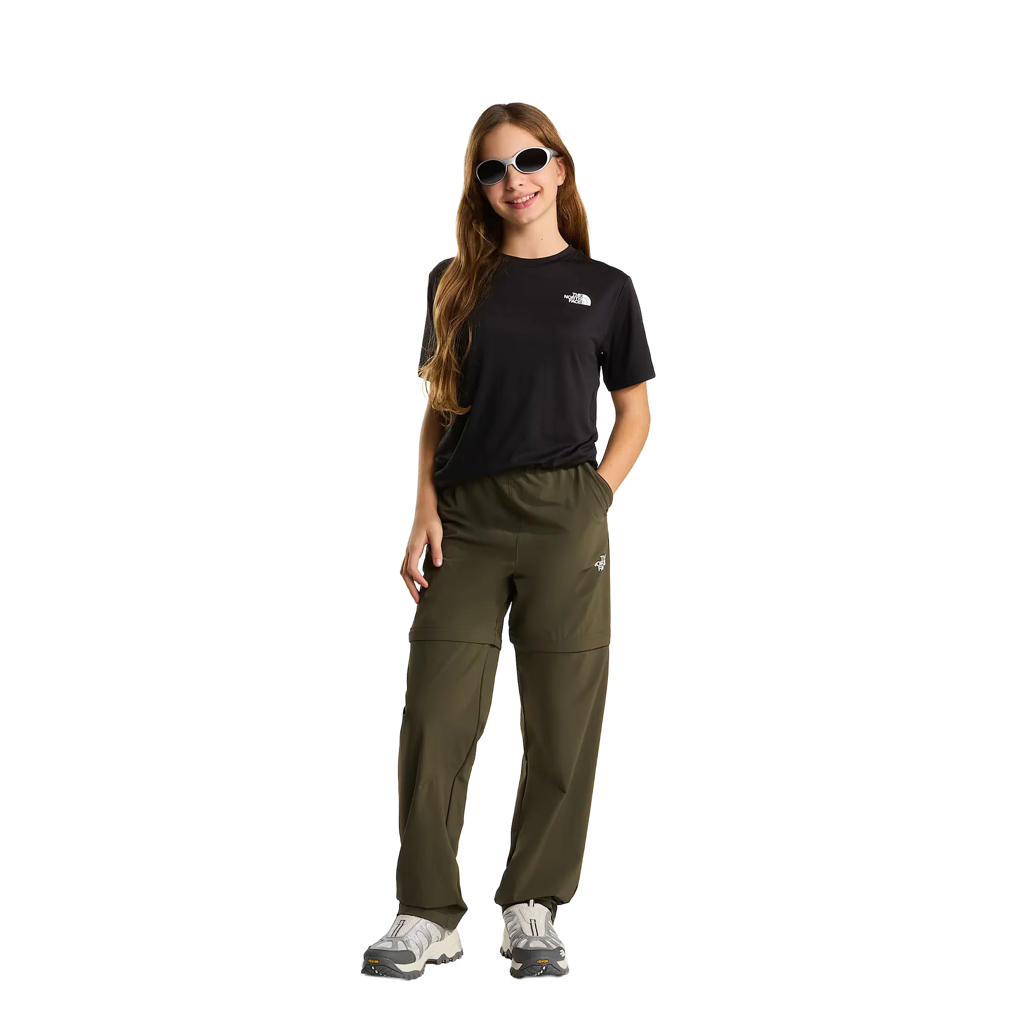 Teens' Lightweight Convertible Hiking Trousers - Green - Image 7