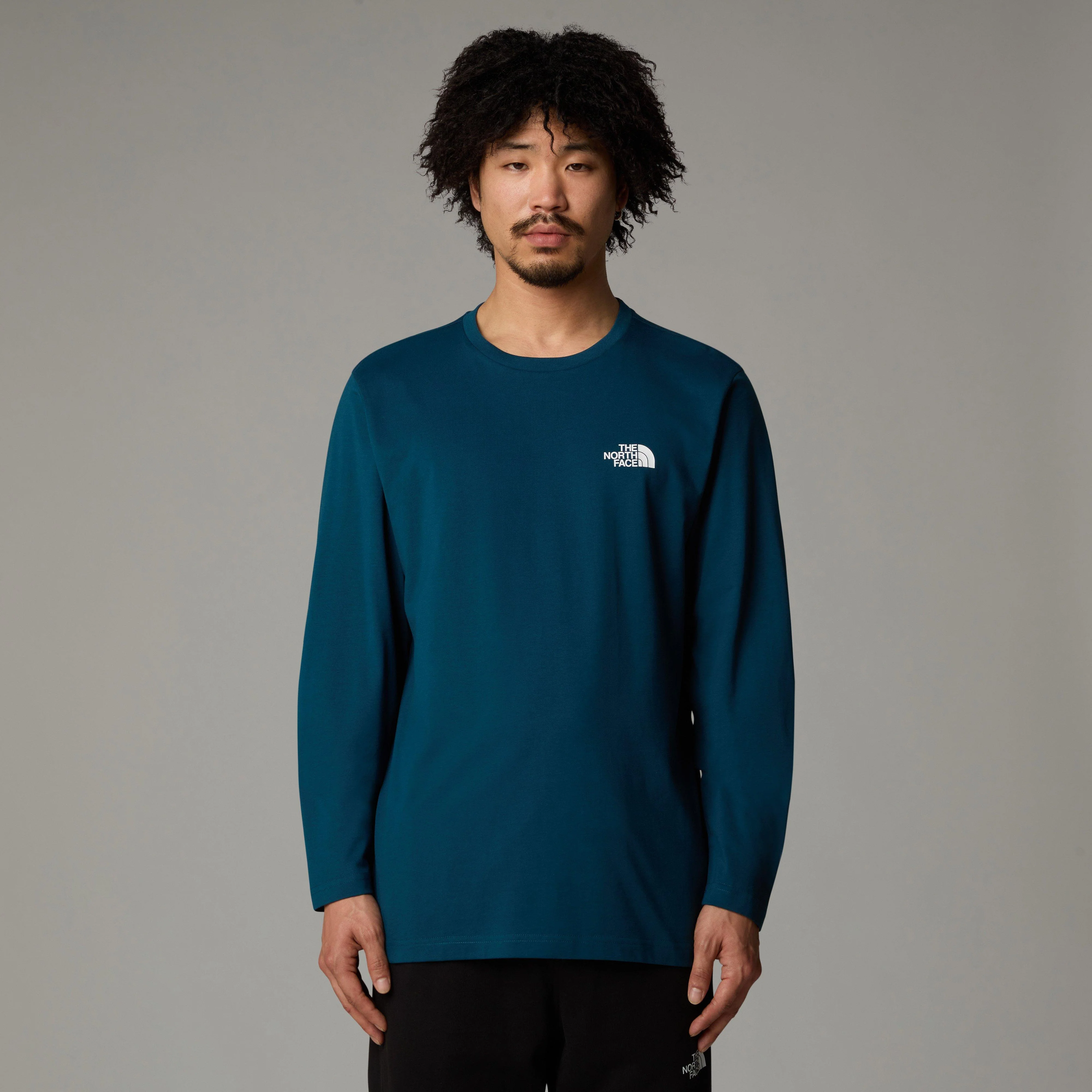 Men's Long-Sleeve Simple Dome T-Shirt - Navy - Image 3