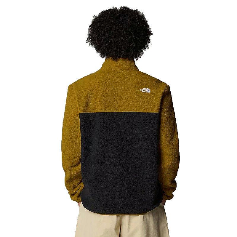 Men's Yumiori 1/4 Zip Fleece Jacket - Black/Green - Image 3
