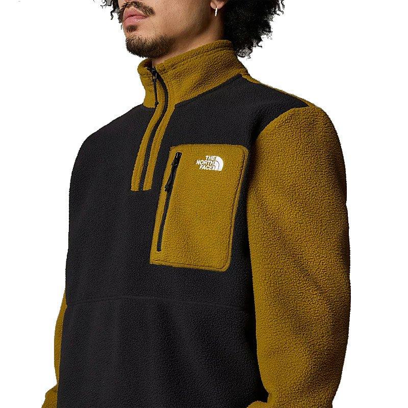 Men's Yumiori 1/4 Zip Fleece Jacket - Black/Green - Image 4