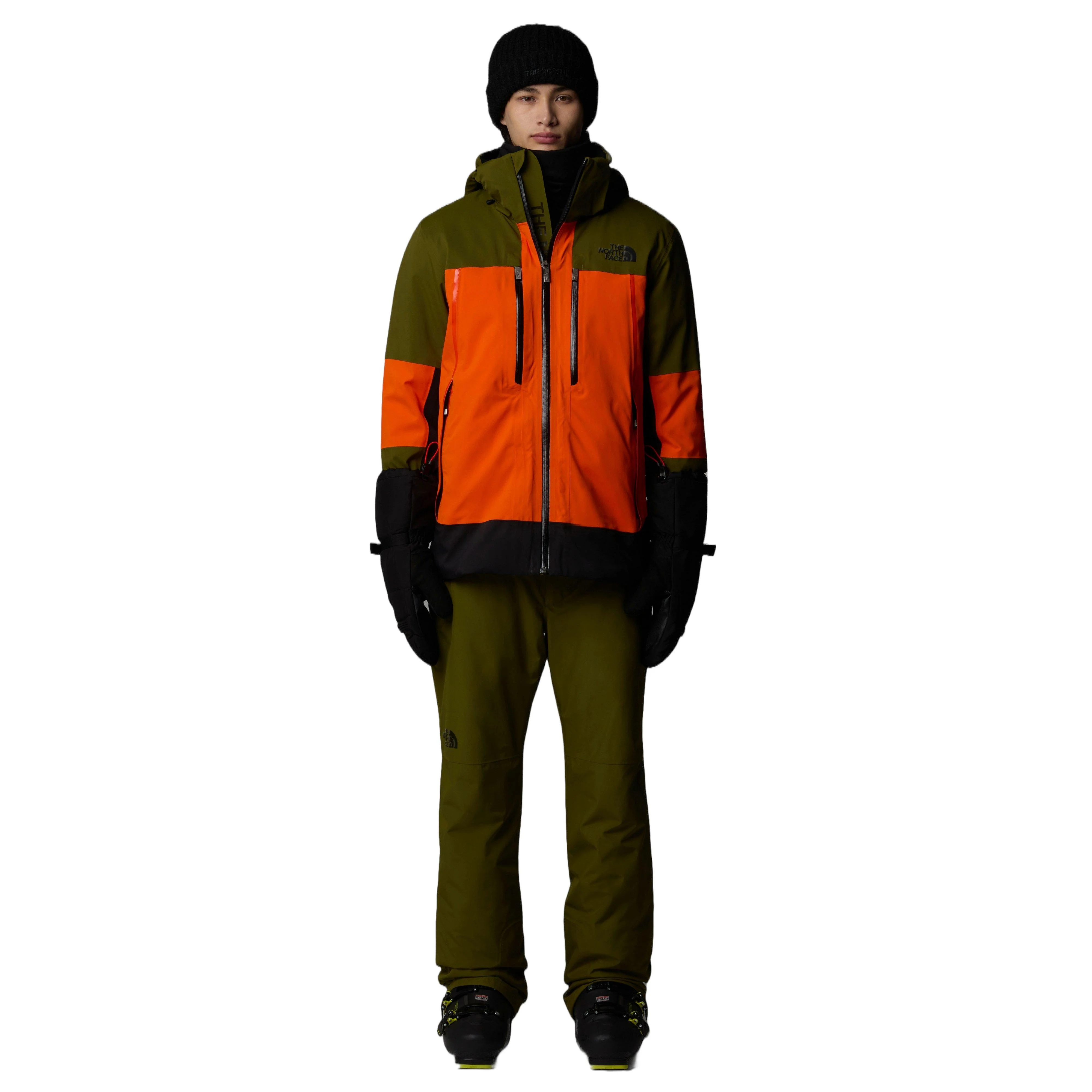 Men's Snowsquall Ski Jacket - Orange / Green - Image 6