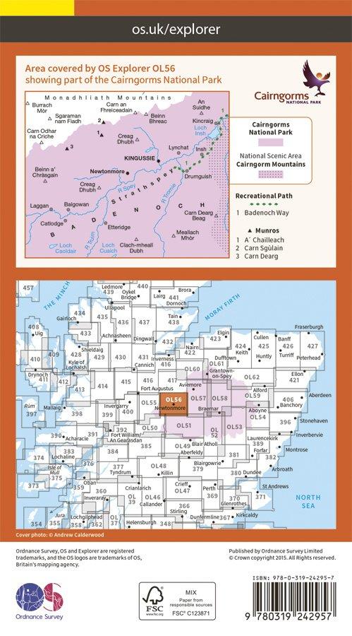 Explorer OL56 Badenoch & Upper Stratchspey Map - Image 2