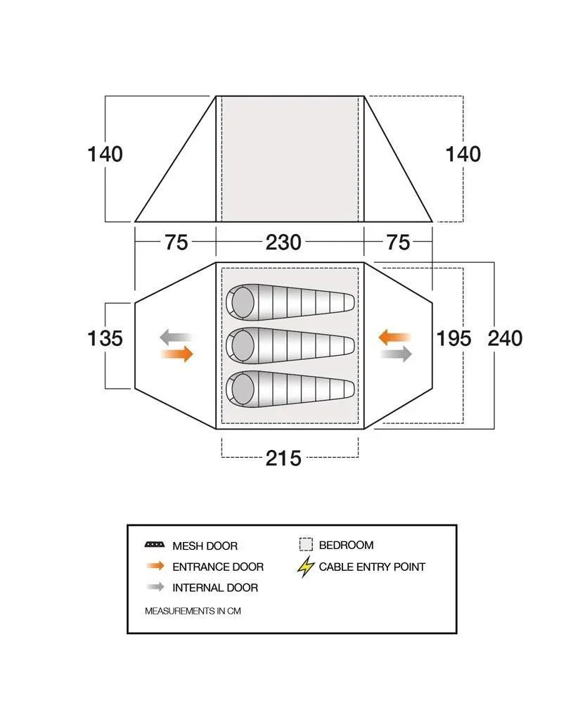 Classic Instant 300 3-Person Tent - Orange - Image 3