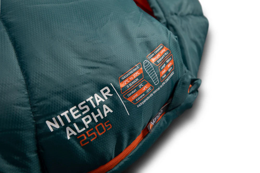 Nitestar Alpha 250S Sleeping Bag - Green - Image 4