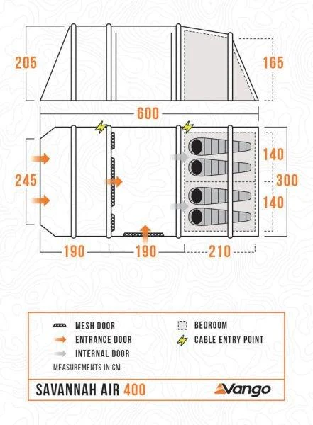 Savannah Air 400 Airbeam Tent - Blue - Image 7