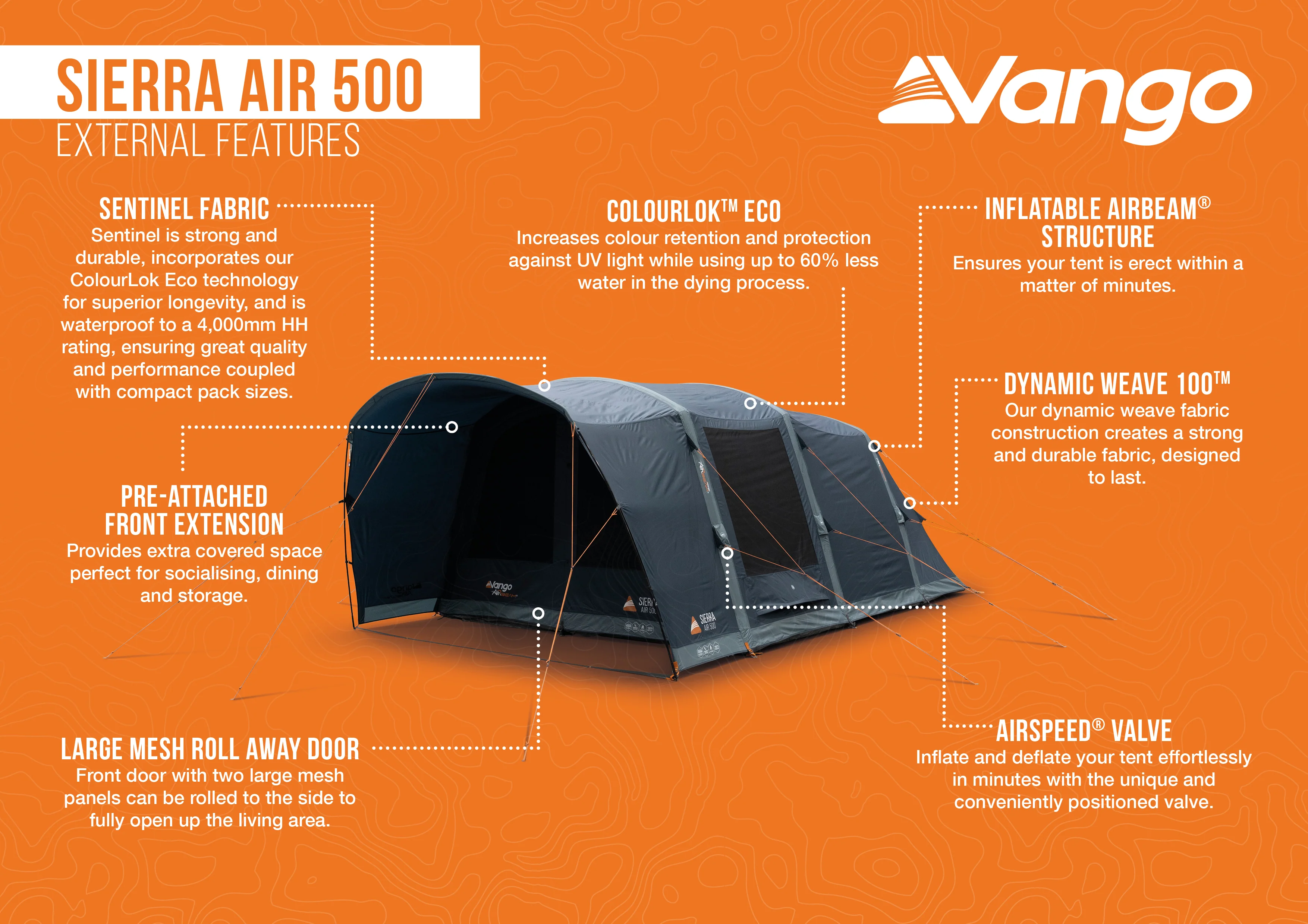 Sierra Air 500 Airbeam Tent - Blue - Image 24