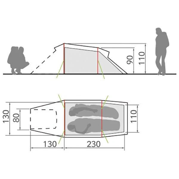 Arco 2P 2 Person Tent - Green - Image 4